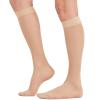 2 Pairs Sheer Compression Socks for Women - 15-20 mmHg Knee High Sheer Compression Stockings for Support Circulation Swelling Edema Work Office Travel, Beige, Medium view 1