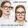 OCCI CHIARI Womens Thick Frame Reading Glasses +2.5 Wide Legs Glasses for Women Stylish Square Readers Glasses(Tortoiseshell Brown,250) view 2
