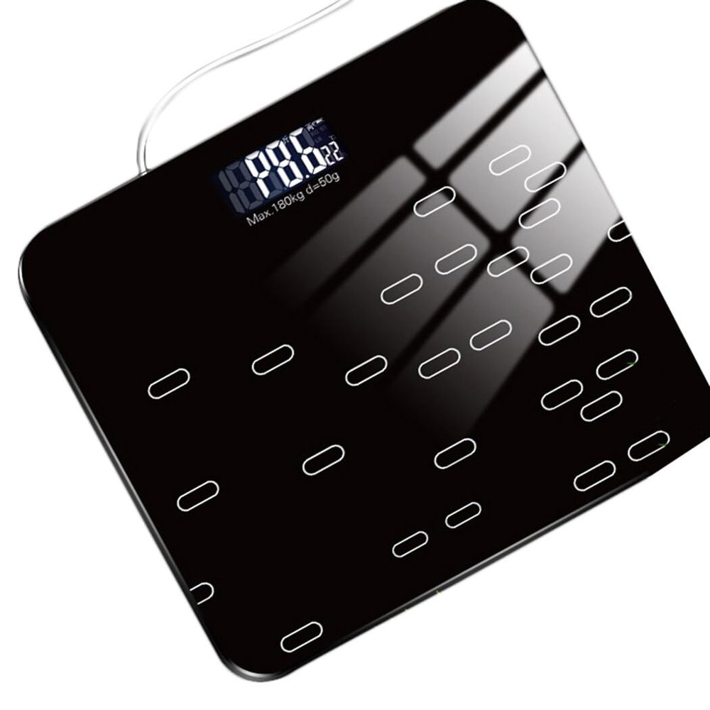 Bathroom Scale, Tempered Glass, Rechargeable Digital Accuracy for Body Weight, Automatic, Heavy-Duty