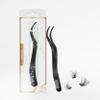 2 in 1 Lash Tweezer with Comb, Eyelash Extension Tweezers, Precise Eyebrow Tool, Stainless Steel, Black view 1