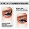 2 in 1 Lash Tweezer with Comb, Eyelash Extension Tweezers, Precise Eyebrow Tool, Stainless Steel, Black view 4