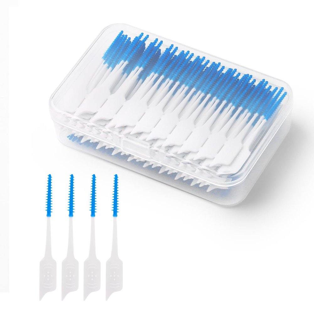 MXTIMWAN Interdental Brushes - Blue, Non-Powered, Manual, Soft, Reusable, 200pcs/Box
