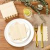 100-500 Pieces Cocktail Napkins Scalloped Party Napkins 2-Ply Paper Napkins Drink Napkin Wedding Birthday Dinner-500PCS Beige-China view 2