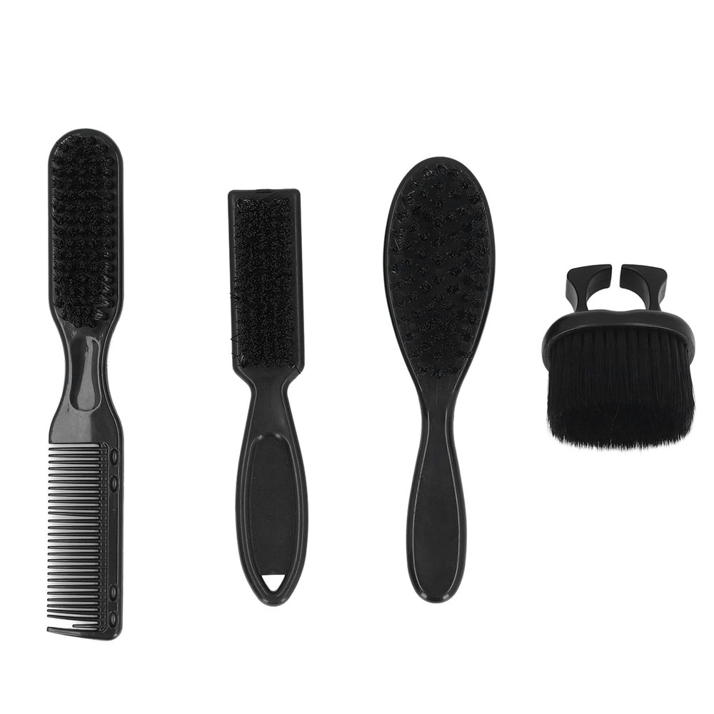 4pcs Men Beard Brush Set with Nylon Hair Duster Brush Comb for Prevent Fall Off Styling Operation, Ergonomic Handle Design, Excellent Nylon for Skin Friendly Cleansing Stray