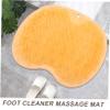 2 Pcs Floor Mat Feet Scrubber Mat Masajeador De Pies Whelping Mat Suckers Massage Cushion Massage Pads Feet Massager Feet Cleaner Scrubber TPE Washing Machine Foot White view 2