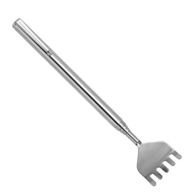 1Pcs Practical Handy Portable Adjustable Stainless Pen Clip Back Scratcher Telescopic Pocket Scratching Massage Manual Tool
