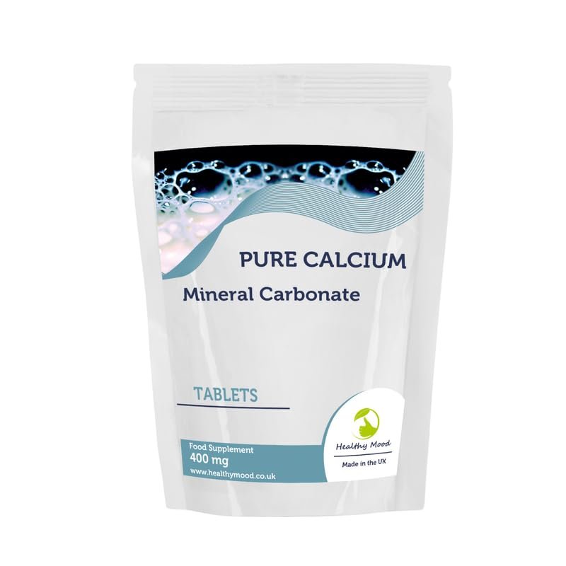 Calcium Carbonate 400mg 90 Tablets Made in The UK Provide Essential Vitamins and Minerals for Healthy Bones and Teeth
