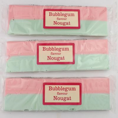3 x Bars nougat,fudge,peanut brittle or coconut ice bars (BUBBLEGUM)