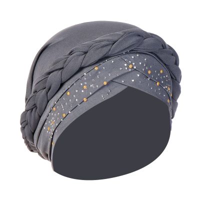 Generisch Laundry Detergent Caps Outdoor Elastic Plain Comfortable Flat Women's Hat Pearl Flower Hair Cap Baseball Cap With For Braid, gray, M