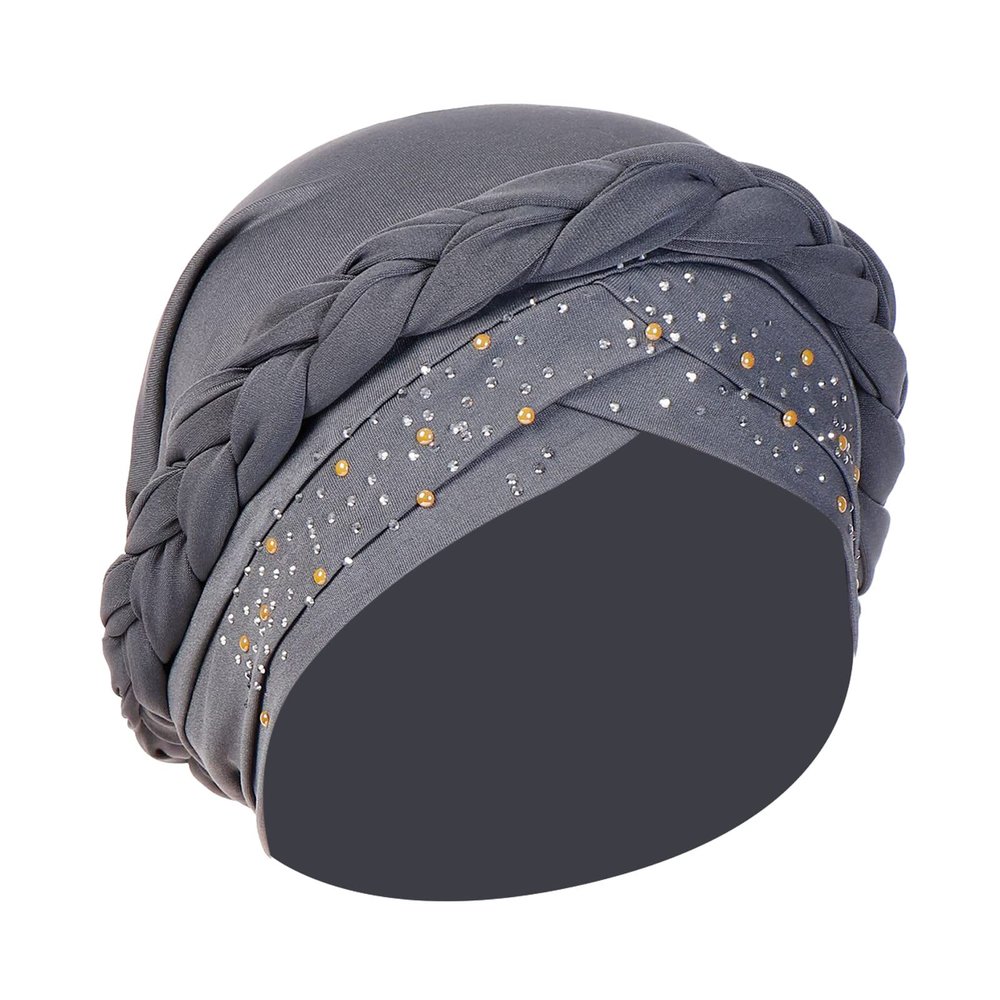 Generisch Laundry Detergent Caps Outdoor Elastic Plain Comfortable Flat Women's Hat Pearl Flower Hair Cap Baseball Cap With For Braid, gray, M