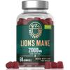Lions Mane Gummies 60,000mg Per Bottle | High Strength Supplement from Fruit Body | Vegan Mushroom Extract | 1000mg x 60 Natural Berry Flavour Gummies | by Wiseshrooms view 1