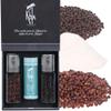 Khla - Set of Kampot Peppers Grinders & Salt - Organic Black Pepper, Red Pepper & Fleur de Sel - Rare & Grands Crus - Kampot Peppercorns Gift Box - Refillable Mills - Cambodia Origin view 1