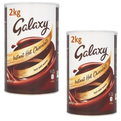 Drinking Chocolate Galaxy Luxury Hot Chocolate 2 x 2kg Tubs. Just Add Hot Water 160 Servings.