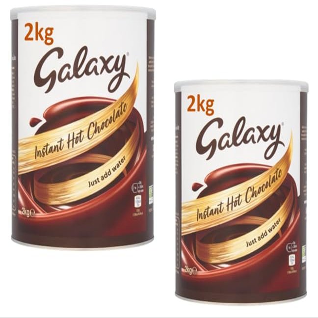 Drinking Chocolate Galaxy Luxury Hot Chocolate 2 x 2kg Tubs. Just Add Hot Water 160 Servings.