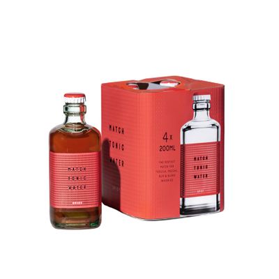MATCH TONIC WATER Spicy, Optimum Match for Rum, Liqueurs and Tequila, Made with Red Chilli and Black Pepper, Low Sugar Content, 100% Recycled Material, 4 x 200 ml Bottles