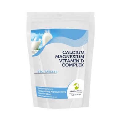 Calcium 400mg Magnesium 150mg Vitamin D 2.5mcg Complex Tablets: UK-Made Health Supplements