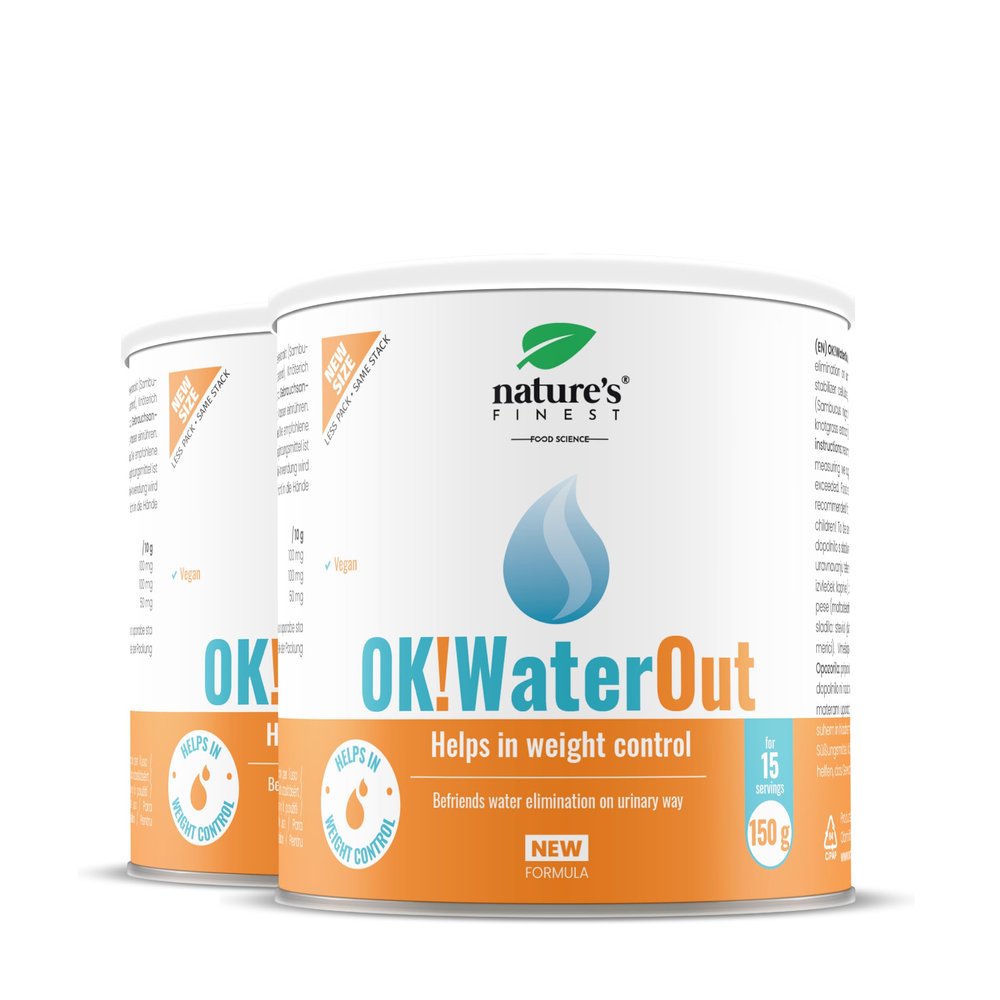 Nature's Finest by Nutrisslim OK!WaterOut Vegan Herbal Drink with Elderberry, Nettle & Knotweed Water Retention & Bloating Relief for Natural Detox Support (150g, 15-Day Supply)