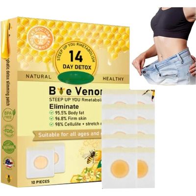 Afgafg Bee Venom Lymphatic Drainage Slimming Patch, Bee Venom Slimming Patch, Bee Venom Slimming Patches (1box)