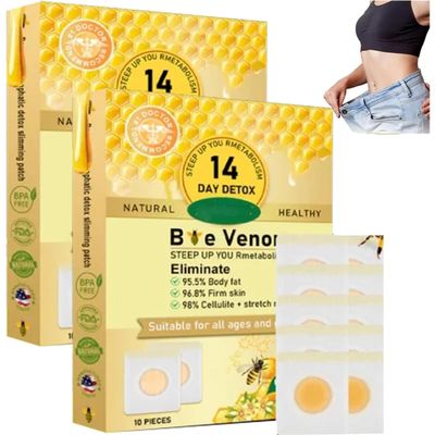 Afgafg Bee Venom Lymphatic Drainage Slimming Patch, Bee Venom Slimming Patch, Bee Venom Slimming Patches (2box)