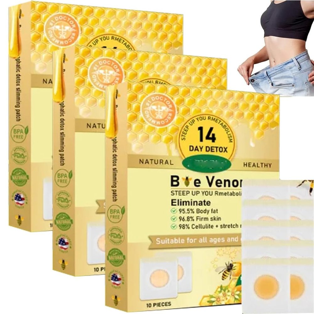 Afgafg Bee Venom Lymphatic Drainage Slimming Patch, Bee Venom Slimming Patch, Bee Venom Slimming Patches (3box)