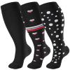 cerpite Plus Size Compression Socks Wide Calf for Women & Men 20-30 mmhg-Extra Wide Calf Knee High Support Socks for Nurse, 11-Black spot, 3X-Large view 1