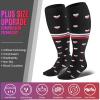 cerpite Plus Size Compression Socks Wide Calf for Women & Men 20-30 mmhg-Extra Wide Calf Knee High Support Socks for Nurse, 11-Black spot, 3X-Large view 2
