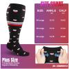 cerpite Plus Size Compression Socks Wide Calf for Women & Men 20-30 mmhg-Extra Wide Calf Knee High Support Socks for Nurse, 11-Black spot, 3X-Large view 3