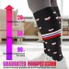 cerpite Plus Size Compression Socks Wide Calf for Women & Men 20-30 mmhg-Extra Wide Calf Knee High Support Socks for Nurse, 11-Black spot, 3X-Large view 4