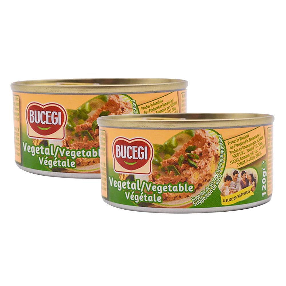 Chicken Liver Pate, by BUCEGI, Tinned Food Packaging (2 Pack, Vegeterian Pate 120g)