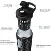 Greatyos Stainless Steel Shaker Bottle with Noise-Free Design - Patented 24 oz Insulated Metal Shakers Bottles Cup for Protein Mixes and Pre Workout 100% Leak Proof (Black Leopard) view 2