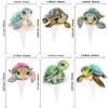 Ephlyn 36Pcs Turtle Cupcake Toppers Sea Animals Baby Shower Party Cake Decoration Picks for Sea Animals Theme Baby Shower Kids Birthday Party Cake Decoration Supplies view 2