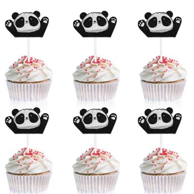 Cute Animal Panda Themed Kids Happy Birthday Cupcake Toppers Set of 18 - Here are the panda themed party, birthday party, baby shower party decorations that both boys and girls will love-LIANGSS