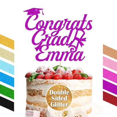 Cake decoration,Cake Topper Personalised Graduation Cake Topper Congraduation Grad Cake Decoration Class of 2024 Party Decorations Custom Gift with (Color : Purple)