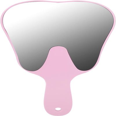 Mirror,Dental Mirror,Hand Mirror,with Handle Dental Mirror, Dentist Oral Hygiene Mouth Mirror,for Dental Office Hospital (Pink)