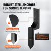 VEVOR Fence Post Anchor Repair Kit, 4 Pack Inner Diameter 3.5 x3.5 Inches Heavy Duty Steel Fence Post Support Stakes, Anchor Ground Spike for Repair Tilted, Broken Wood Fence Post, Enveloping view 3