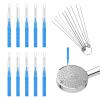 10pcs Shower Head Cleaning Tool, Shower Head Cleaner Picks with 10 Shower Head Cleaner Brush Gap Hole Anti-Clogging Cleaning Brush for Shower Head Nozzle (Blue) view 1