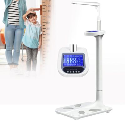 Body Weight Scale, Professional Digital Step-on Physician Scale, Ultrasonic Height Digital Weighing Machine with Bluetooth Muscle Composition Gym Scale, for Medical Institutions/Schools