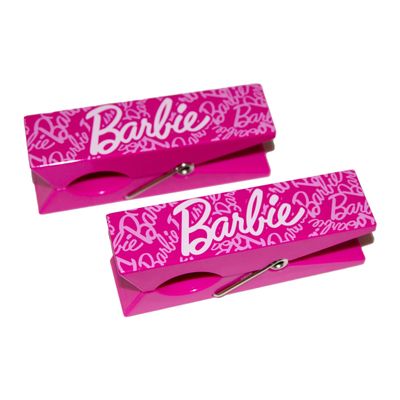 Official Barbie Beach Towel Clips, Strong Beach Chair Towel Clip Holder | Large Towel Pegs for Sunbeds Sun Loungers | Jumbo Clothes Laundry Pegs | 2 Pack | Pink