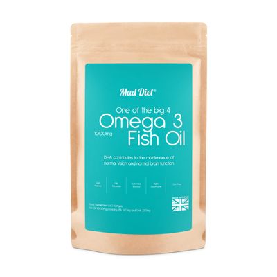 Mad Diet Omega 3 Fish Oils | High Strength | Sustainably Sourced | 550mg EPA/DHA Per Softgel |60 Softgels |Practitioner Quality | Trusted UK Brand | Brain and Heart Health