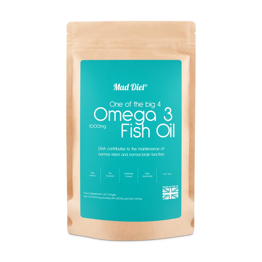 Mad Diet Omega 3 Fish Oils | High Strength | Sustainably Sourced | 550mg EPA/DHA Per Softgel |60 Softgels |Practitioner Quality | Trusted UK Brand | Brain and Heart Health