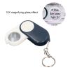 10X Pocket Magnifying Glass, Double Layer Lenses, HD Image, Mini Size, LED Light, for Student Field Trips, Jewelry Appraisal, Office Work view 3
