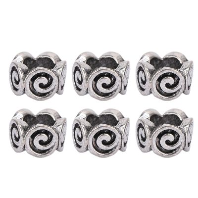 50 Beard Beads Alloy Retro Wave Pattern Spacer Beads for Braids, Wedding, and Cosplay