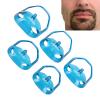 5Pcs Goatee Beard Shaper Transparent Blue Mustache Tool Template Beard Styling, Quick Symmetrical Shaping, Universal Design, Small Size for Carrying, Suitable for All Facial view 1