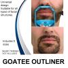 5Pcs Goatee Beard Shaper Transparent Blue Mustache Tool Template Beard Styling, Quick Symmetrical Shaping, Universal Design, Small Size for Carrying, Suitable for All Facial view 3