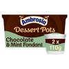 Ambrosia Dessert Pot Belgian Chocolate & Mint Fondant Sauce Flavour, Ready-to-Eat, 2 x 110 g Twin Pack (Pack of 8) view 4