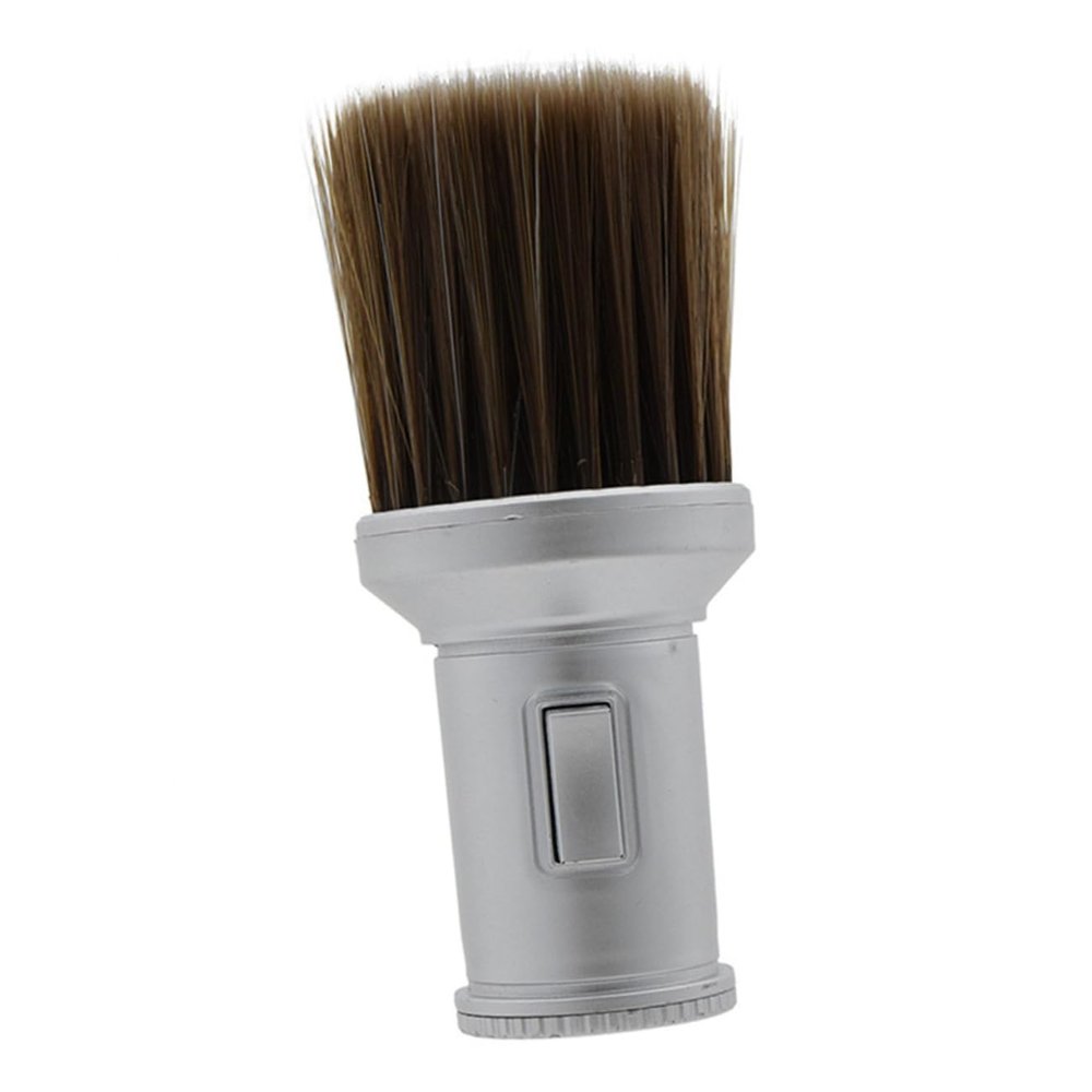 BIUDECO Neck Duster Brush Broken Hair Removal Hair Cleaning Brush Silver Barber Supplies