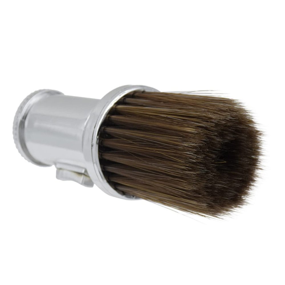 SKISUNO Hair Cleaner Brush Neck Duster Broken Hair Removal Brush Silver Barber Supplies Hairdressing Salon Cleaning Tool for Professional Hairdressers