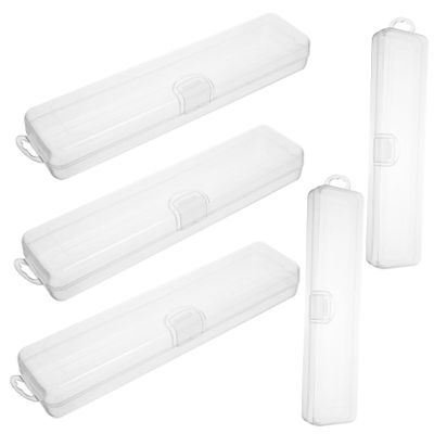 AUTSUPPL 5pcs Makeup Brush Storage Box Case Travel Toothbrush Holder Toothpaste Carrier for Makeup Brushes for Business Trips Daily Use