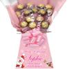 Personalised Chocolate Hamper Gift Bouquet Made With FERRERO pink view 3