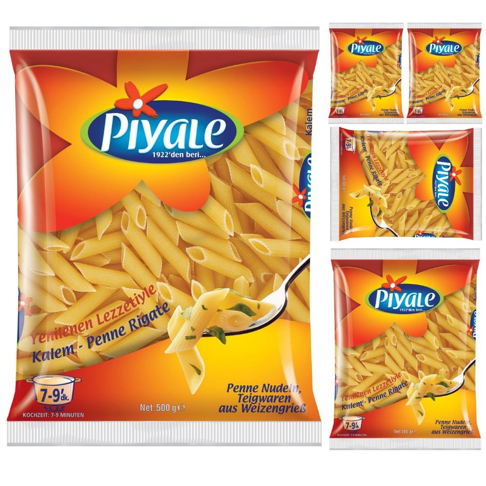Piyale Penne Rigate Pasta 500 Gram x 5 Packs by Pufai Grocery